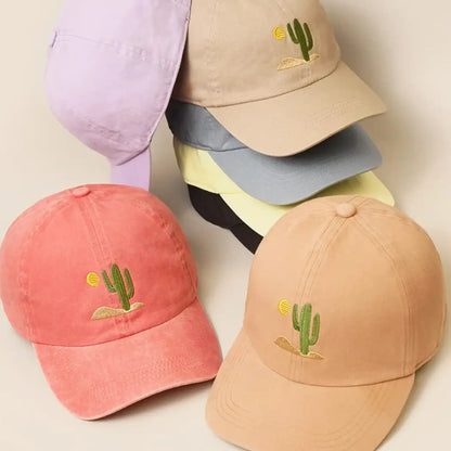 Sunny Cactus Day- embroidered dad cap - Hats