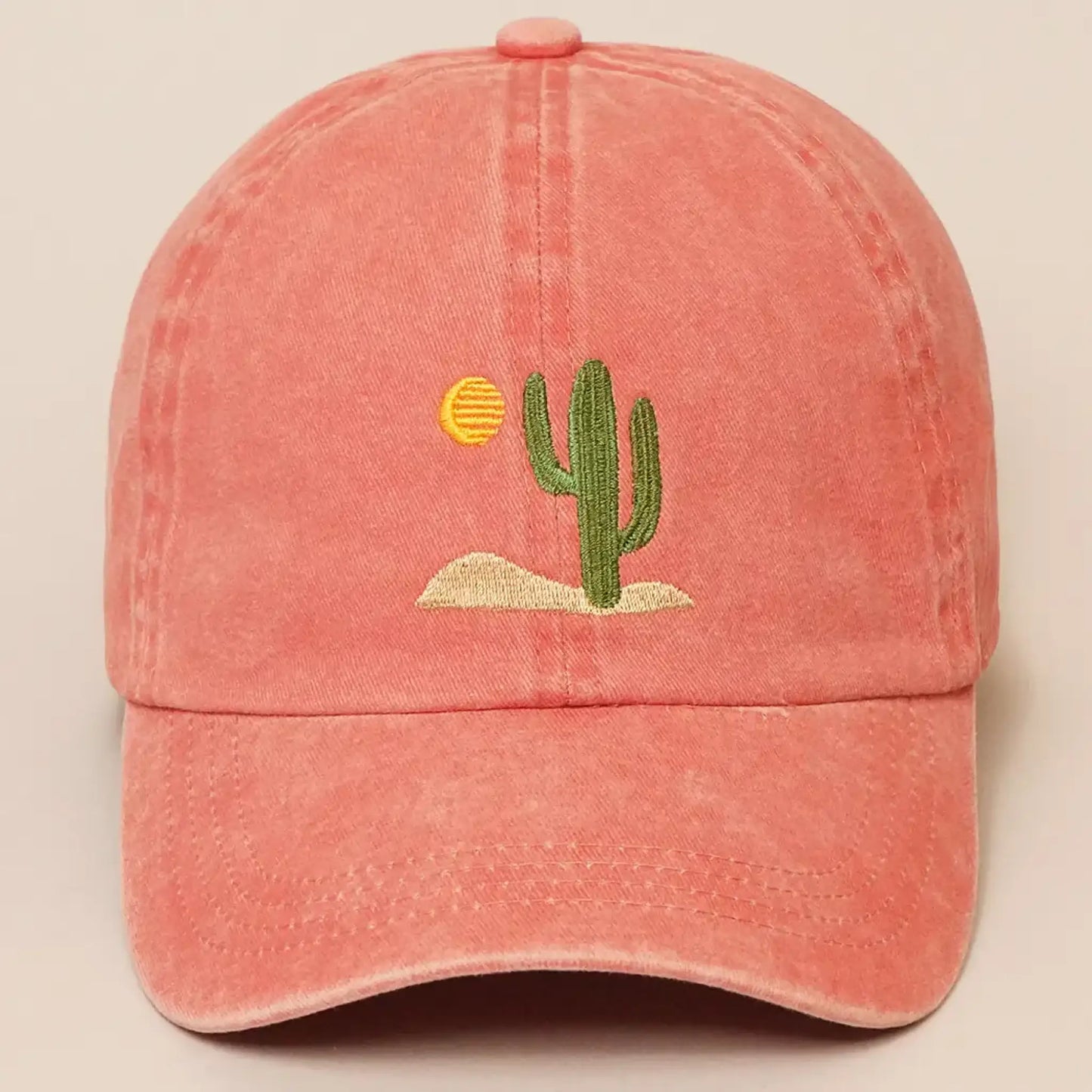 Sunny Cactus Day- embroidered dad cap - Hats