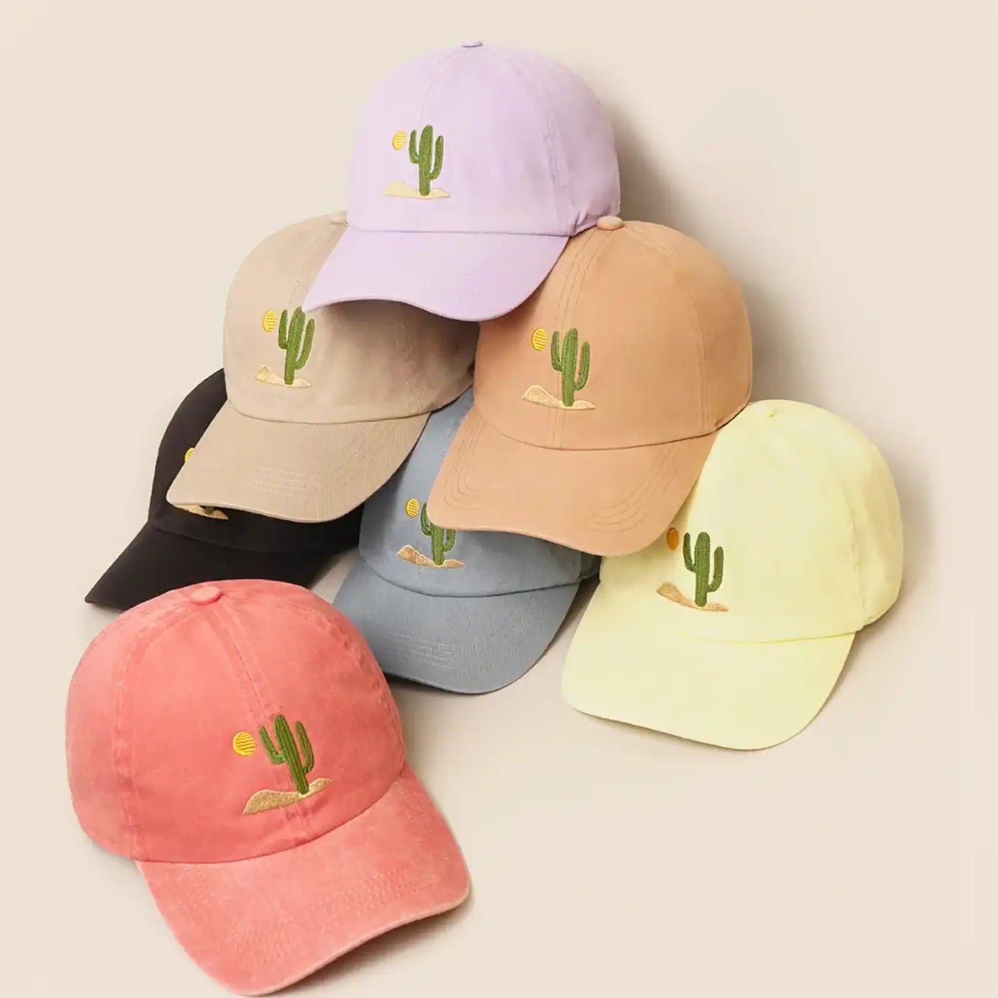 Sunny Cactus Day- embroidered dad cap - Hats