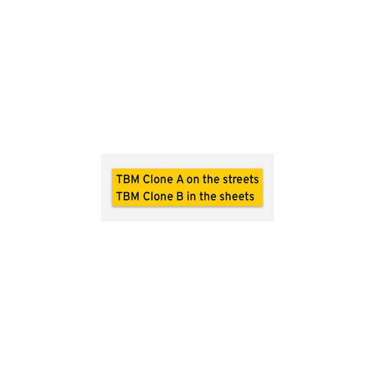 TBM B on the Streets A in sheets sticker - Sticker