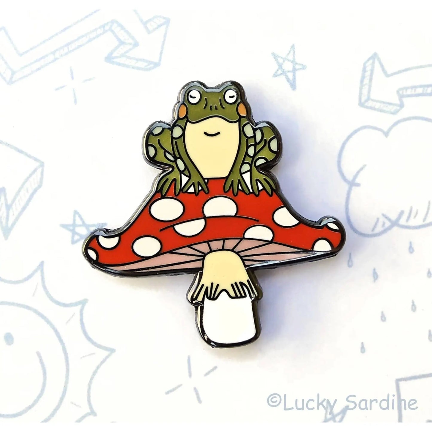 Toad & Toadstool Mushroom enamel pin - Pins