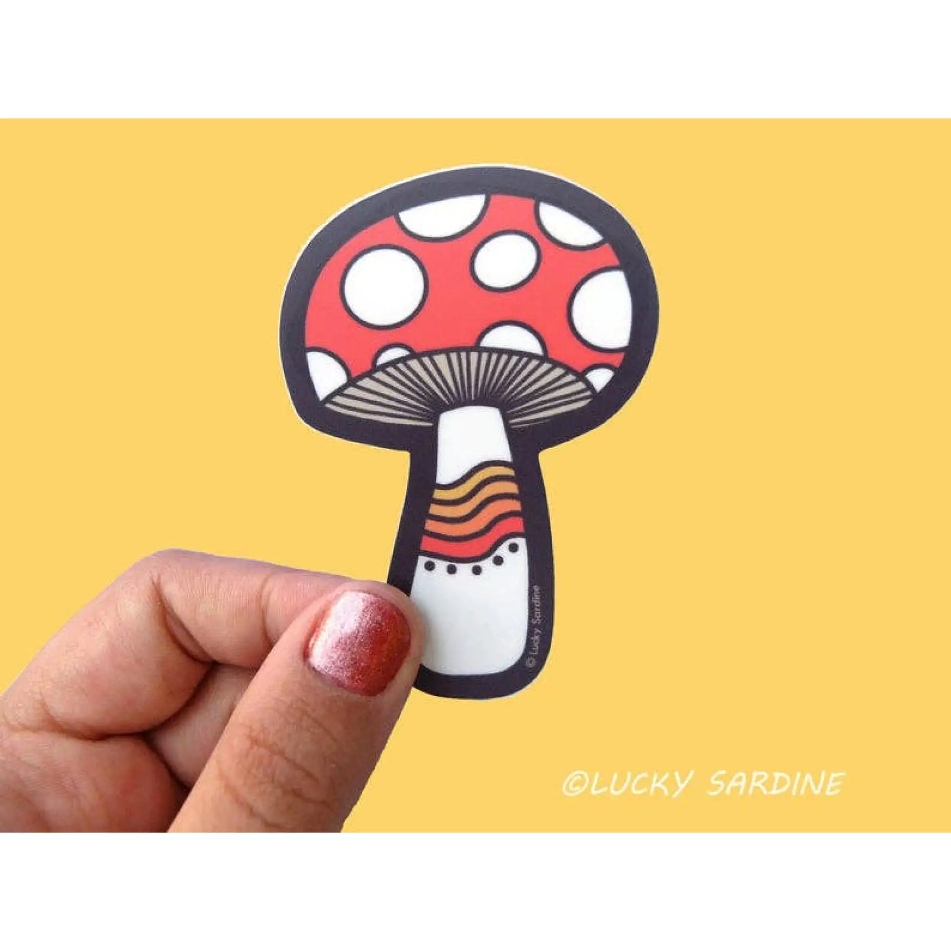 Toadstool Rainbow Mushroom Vinyl Sticker