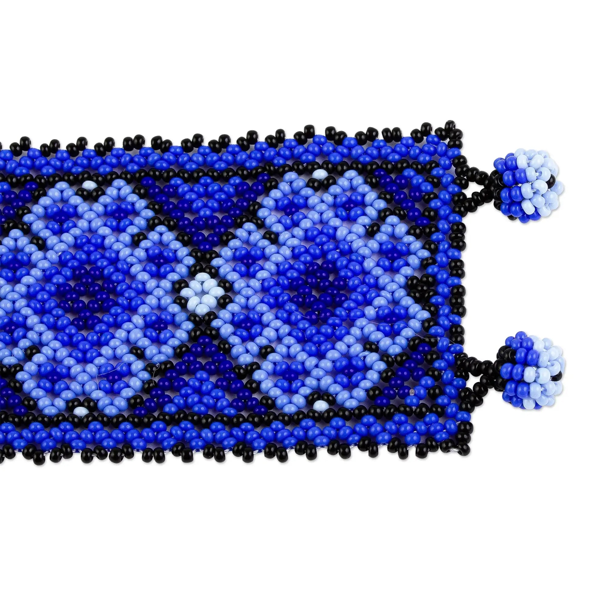 Wixarika Blue - Huichol beaded bracelet - Jewelry