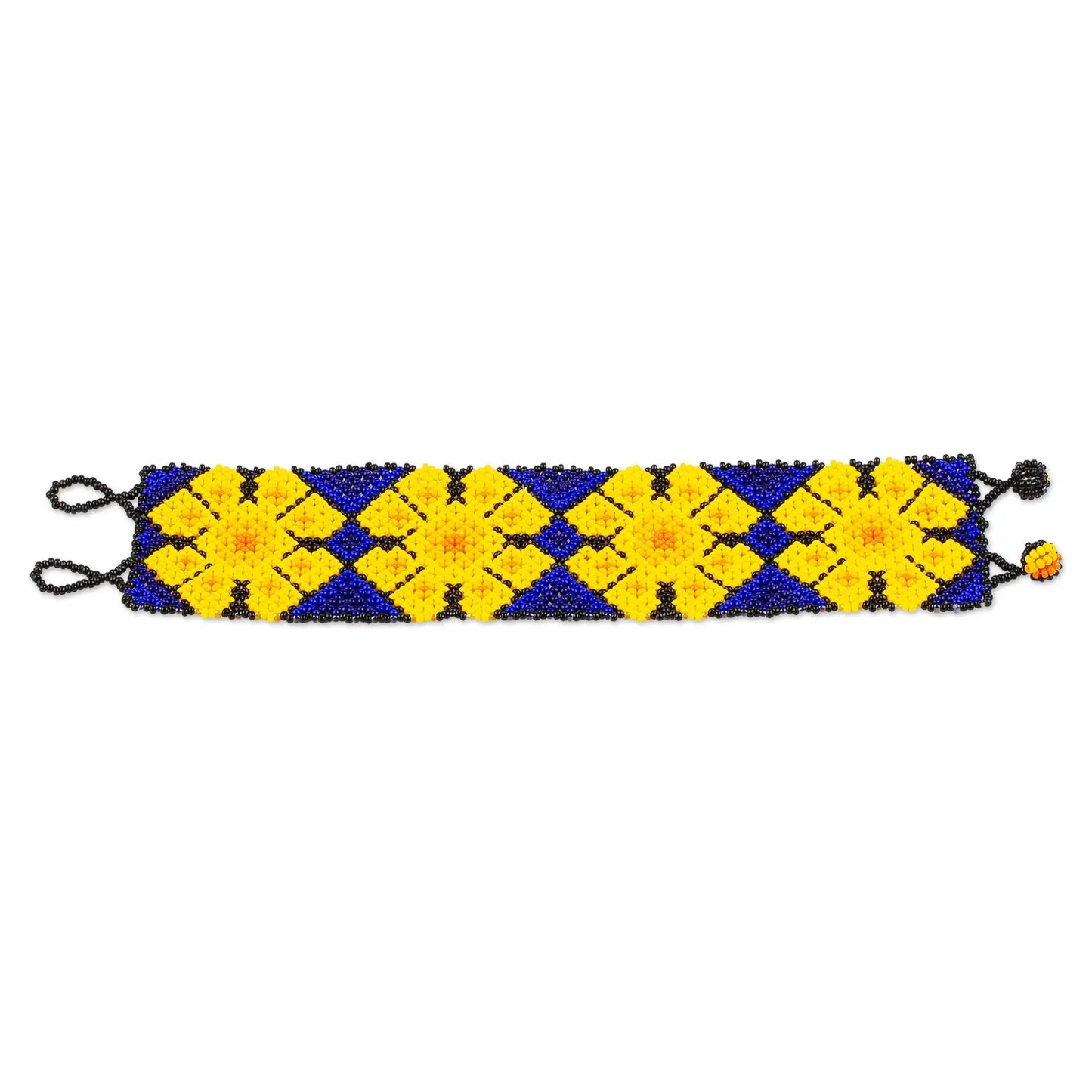 Wixarika Flowers - Huichol beaded bracelet - Jewelry