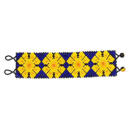 Wixarika Flowers - Huichol beaded bracelet - Jewelry