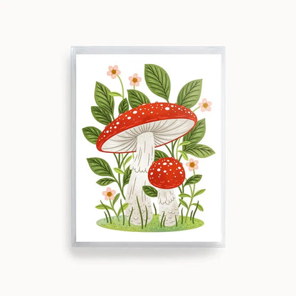 Fly Agaric Mushrooms Greeting Card - Set of 8 - Art