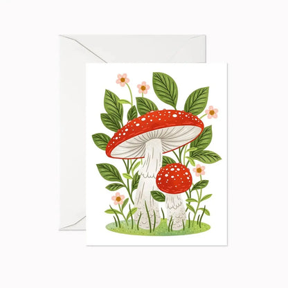 Fly Agaric Mushrooms Greeting Card - Art