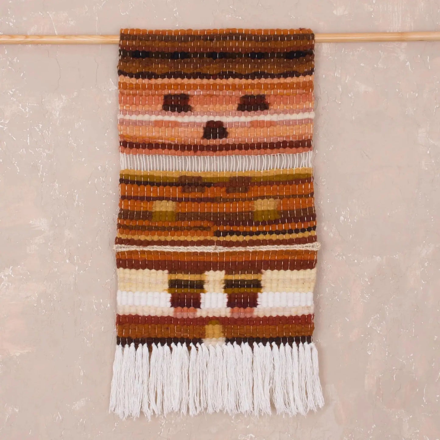 Andean Riddle - Handwoven Geometric Wool Tapestry from Peru