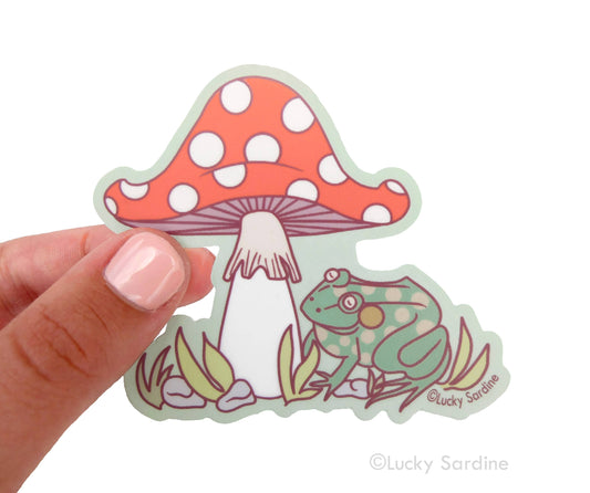 Toad, Frog Mushroom Vinyl Sticker
