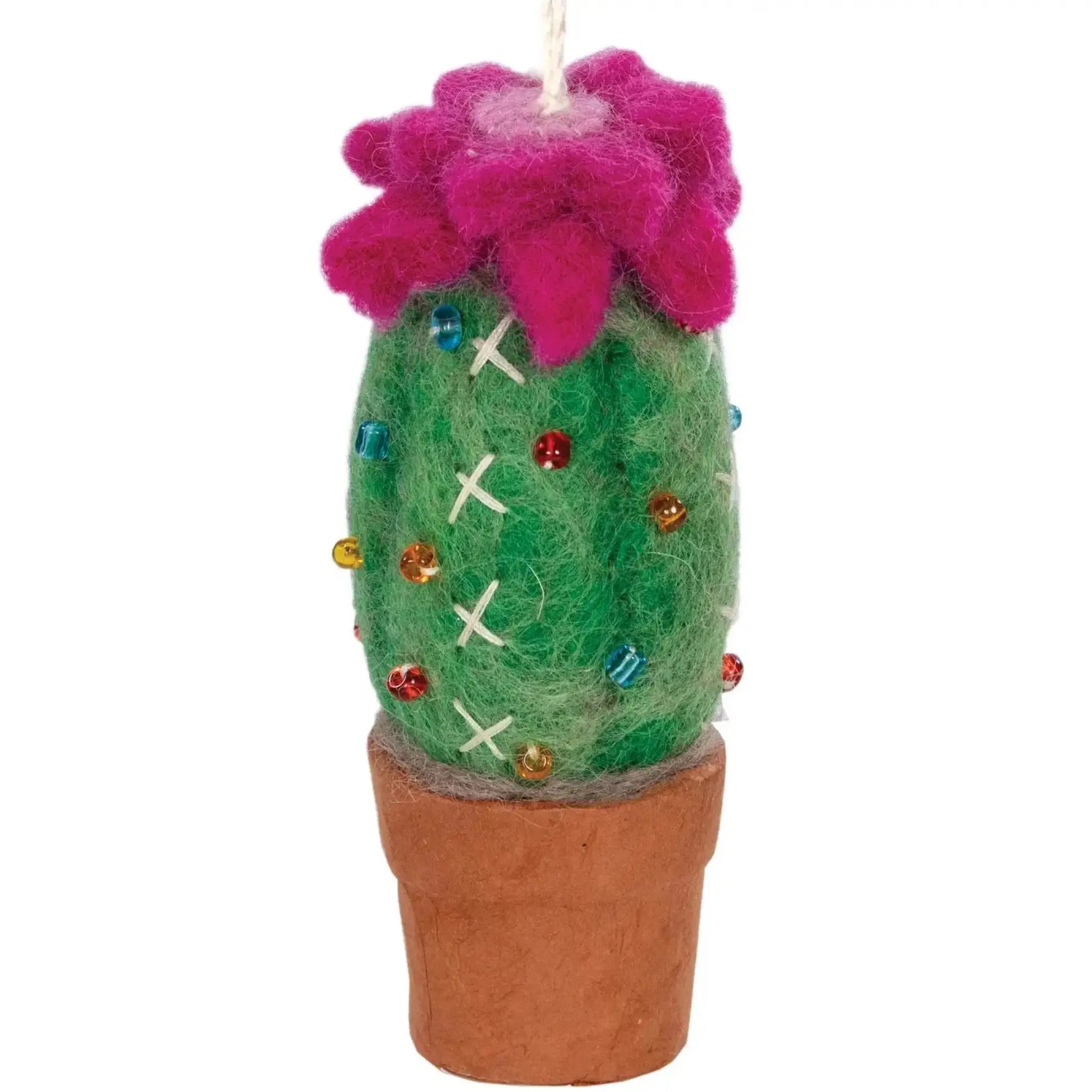 Beaded Torch Cactus Ornament - Art