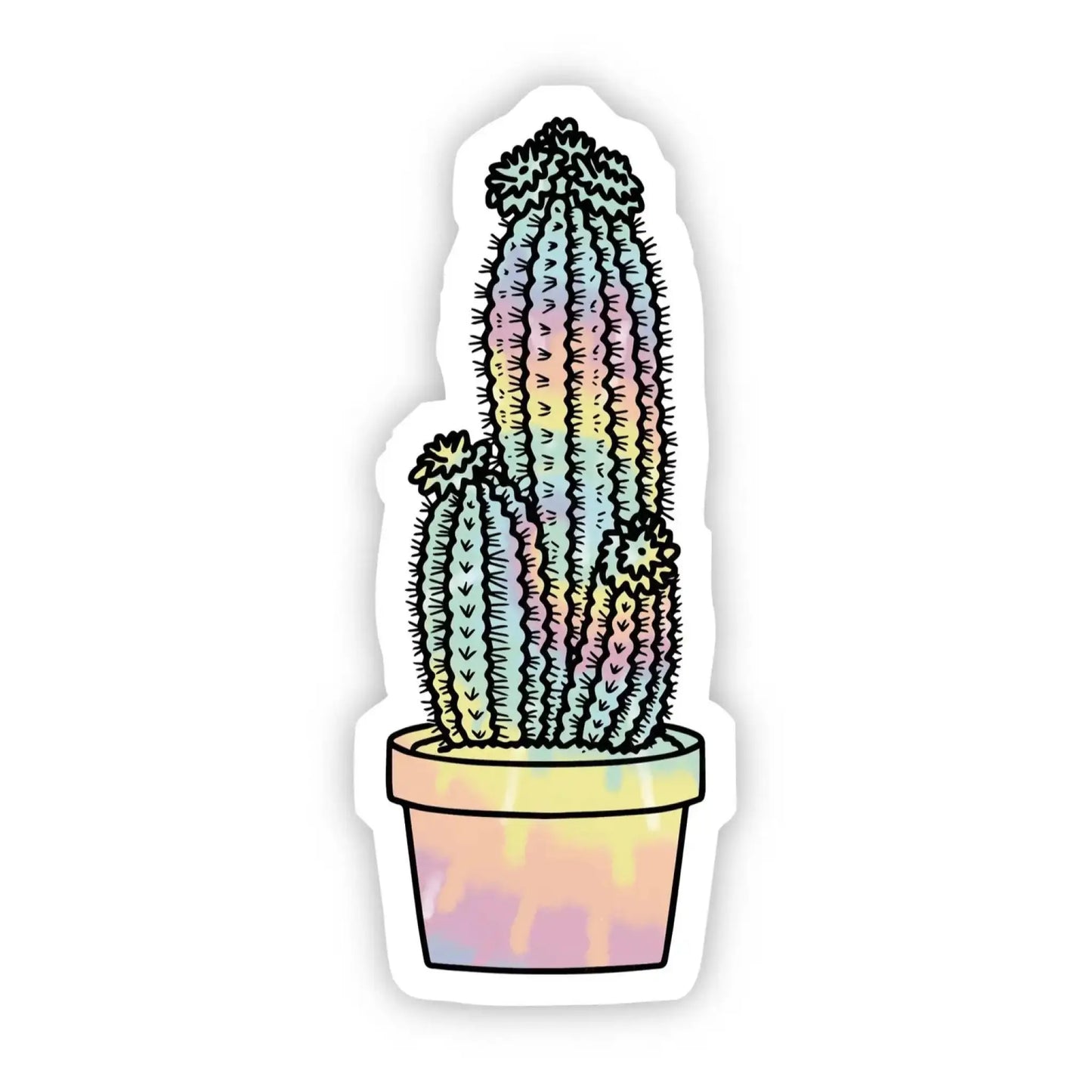 Tie Dye Cactus Aesthetic Sticker