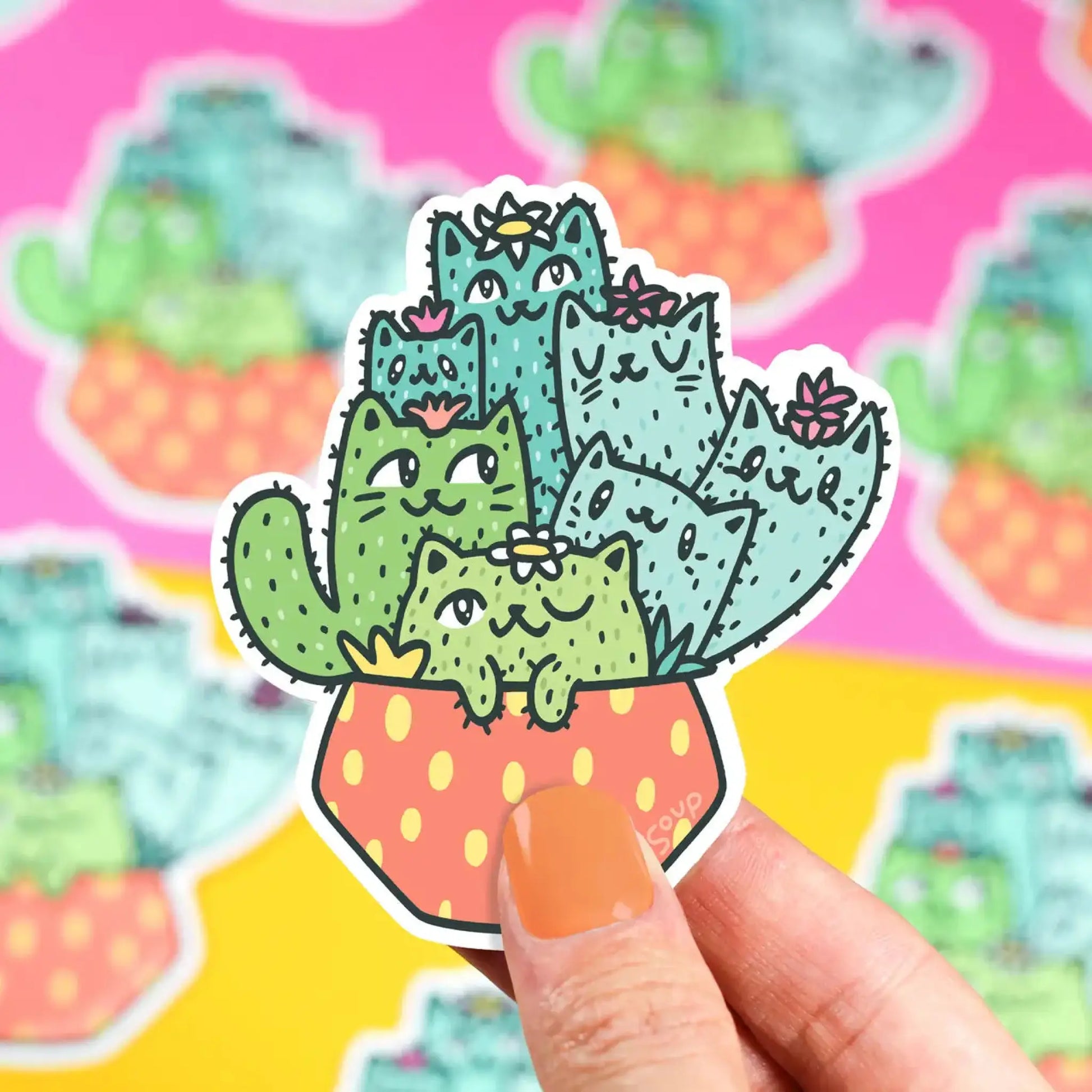 Cactus Cats vinyl sticker - Sticker