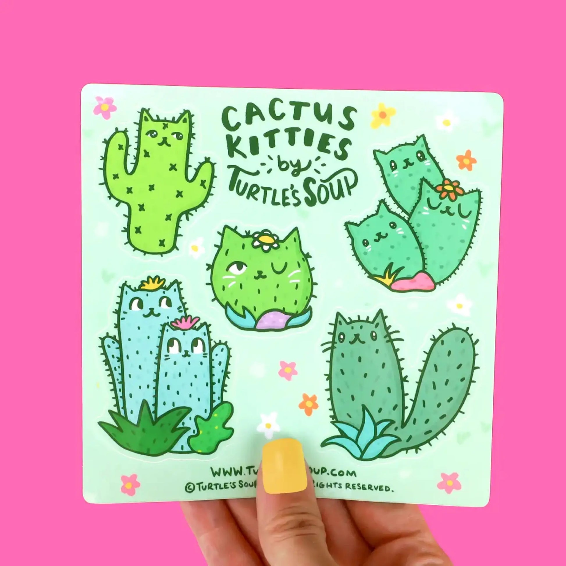 Cactus Cats vinyl sticker sheet - Sticker
