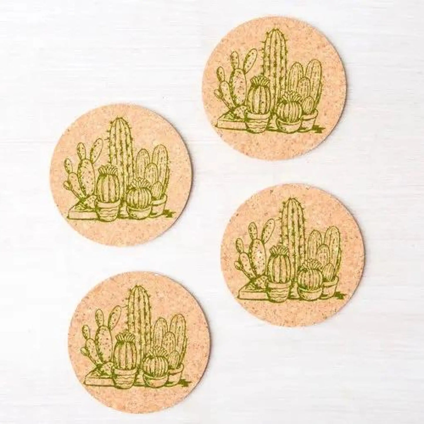 Cactus Cork Coasters - Coaster