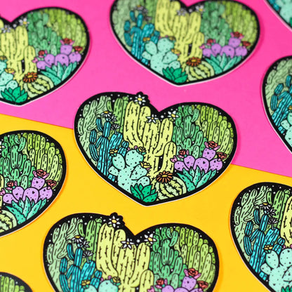 Cactus Heart vinyl sticker - Sticker