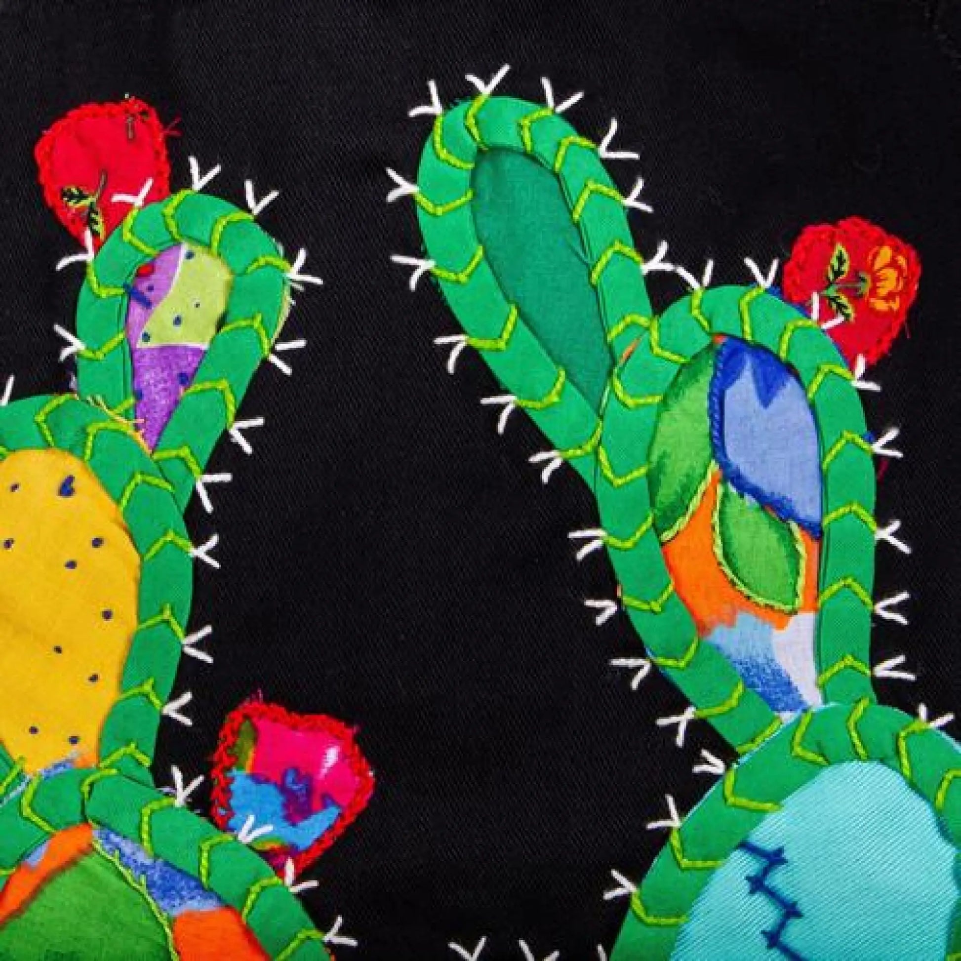 Cactus and Hummingbird - Hand Crafted Cotton Applique Apron