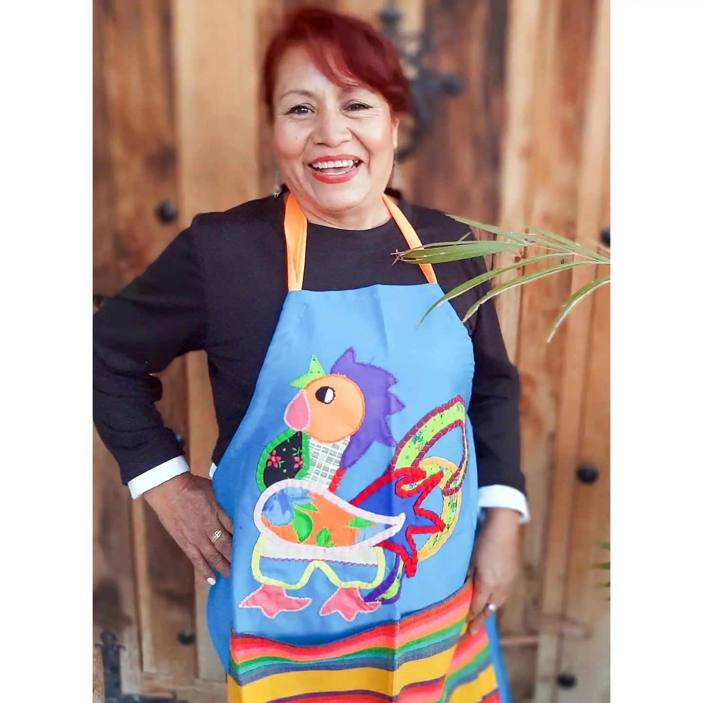 Cactus and Hummingbird - Hand Crafted Cotton Applique Apron