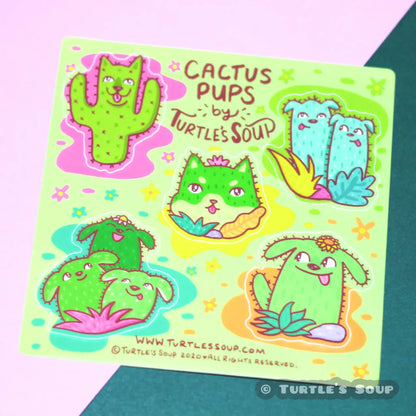 Cactus Pups sticker sheet - Sticker