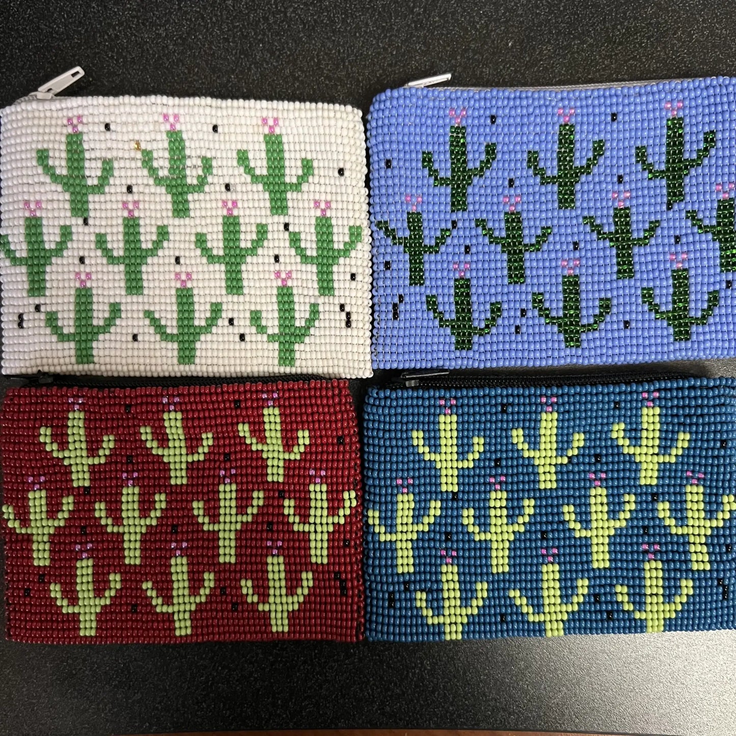 Cactus Seed Bead Coin Purse - Bag