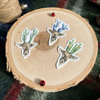 Cactus Spirit Deer - Set of 3 Stickers - Sticker