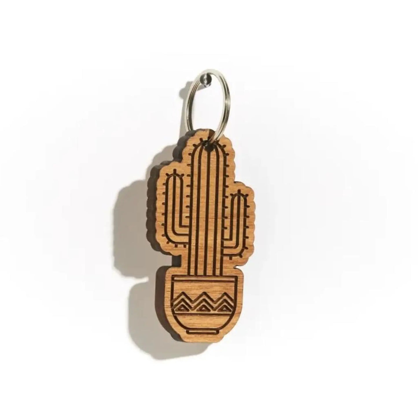 Cactus Wood Keychain