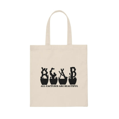 Canvas Tote Bag - All Cactuses Are Beautiful - Natural / One