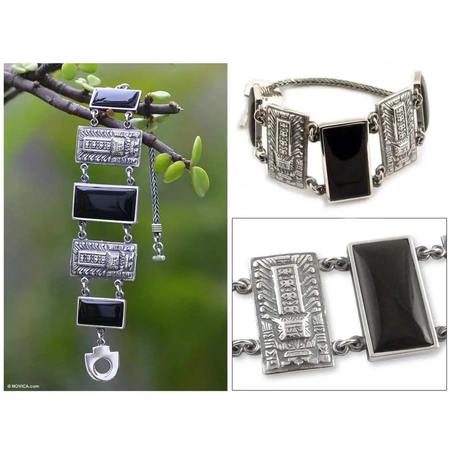 Chavin Heritage - Obsidian Link Bracelet - Jewelry