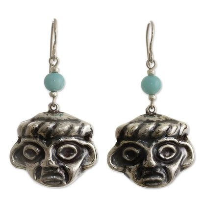 Chavin Memory - Silver Earrings with Amazonite - Jewelry