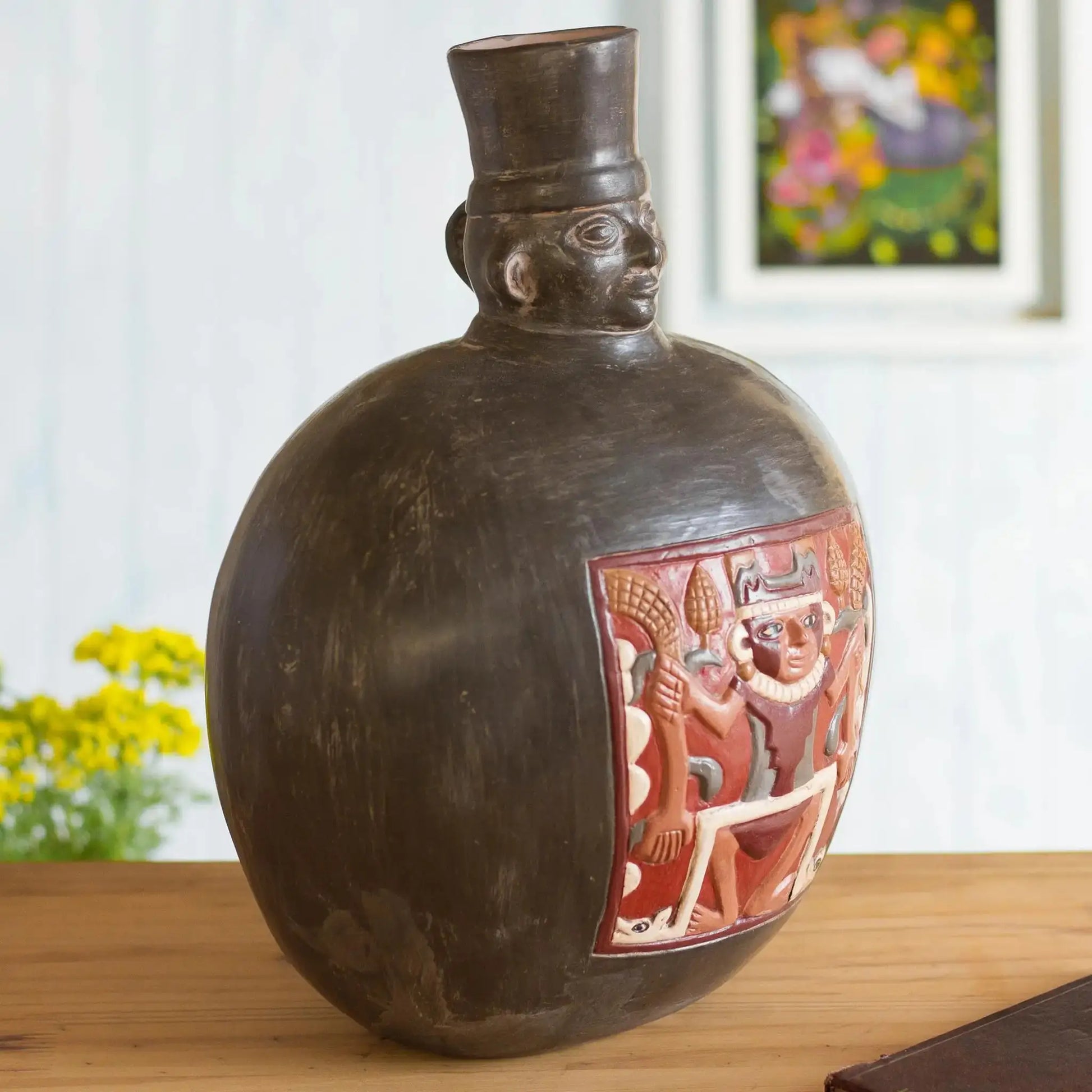 Chimu Priest - Hand Made Archaeological Ceramic Vase - Art
