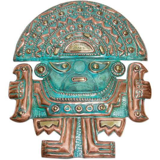 Chimu Warrior - Copper and Bronze Wall Sculpture - Art