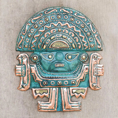 Chimu Warrior - Copper and Bronze Wall Sculpture - Art