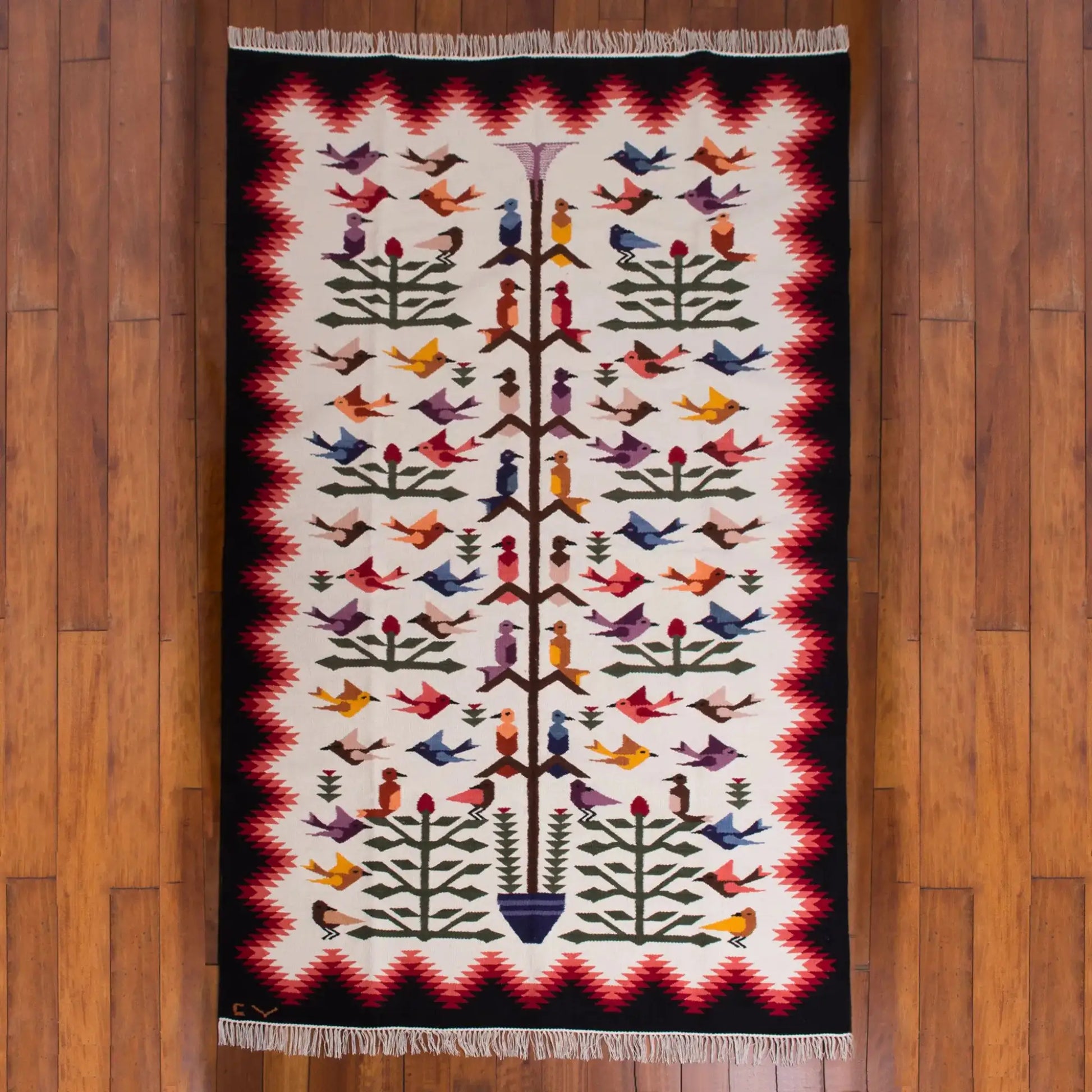 Colibrí - Exquisitely Handcrafted Bird Area Rug 6’x8’ - Art