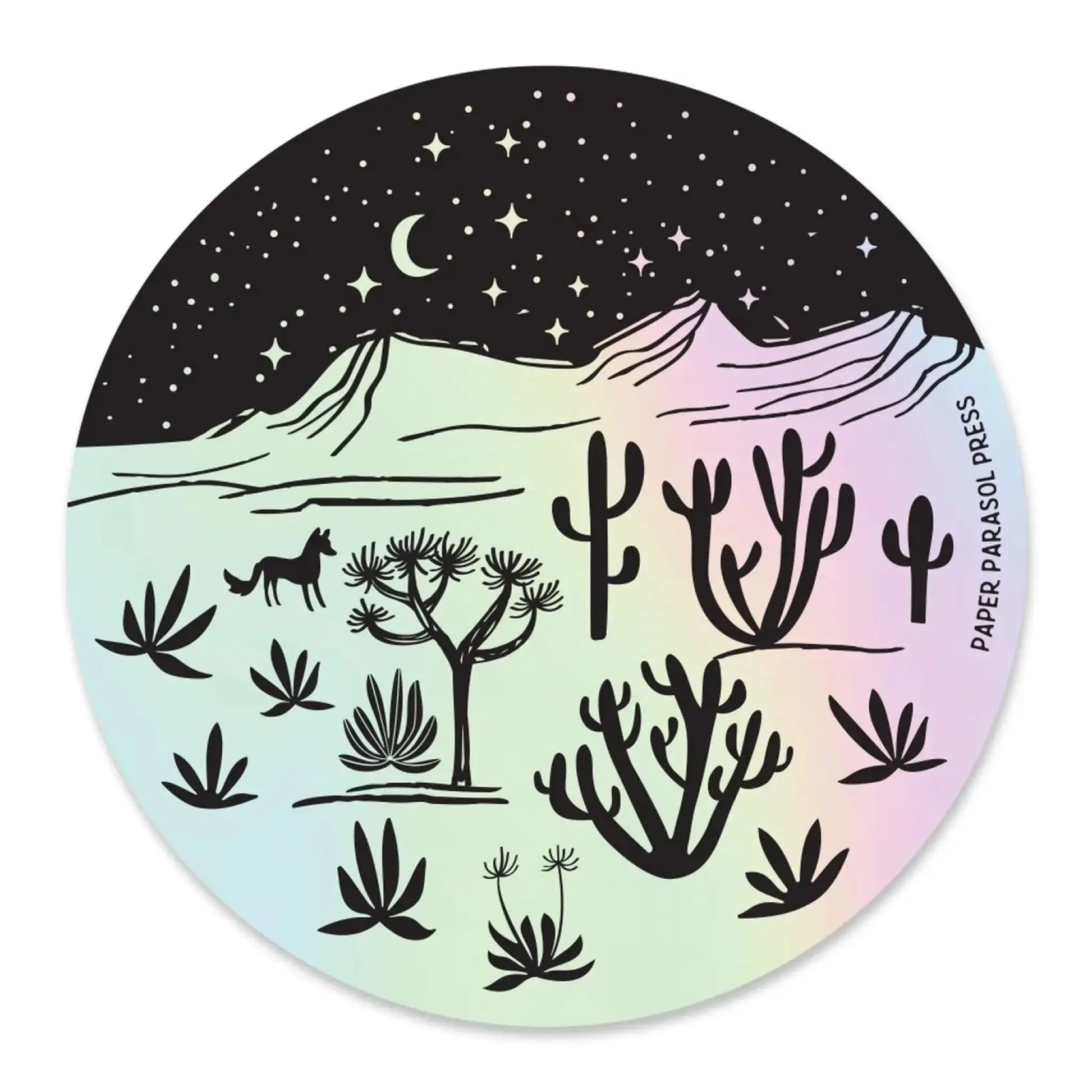 Desert Landscape Holographic Sticker