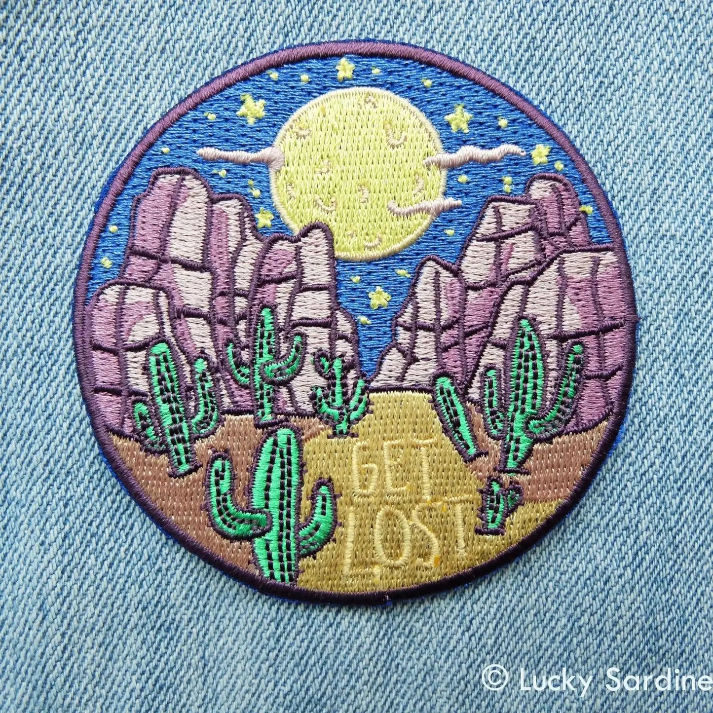 Desert Night Get Lost Embroidered Patch