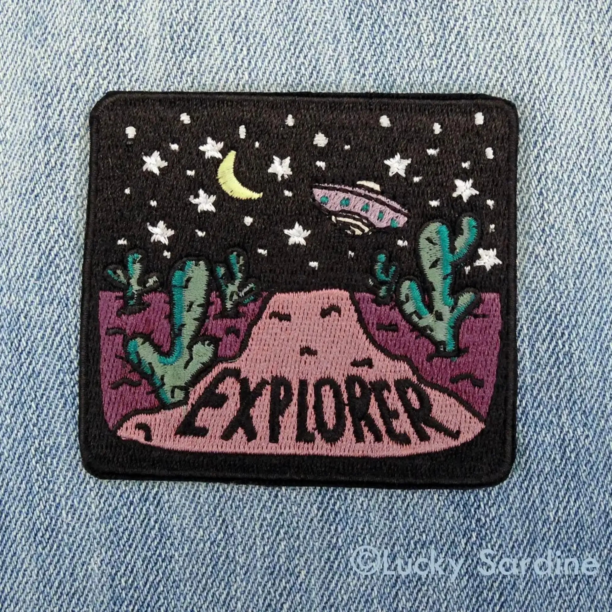 Desert Night Spacecraft Explorer Embroidered Patch