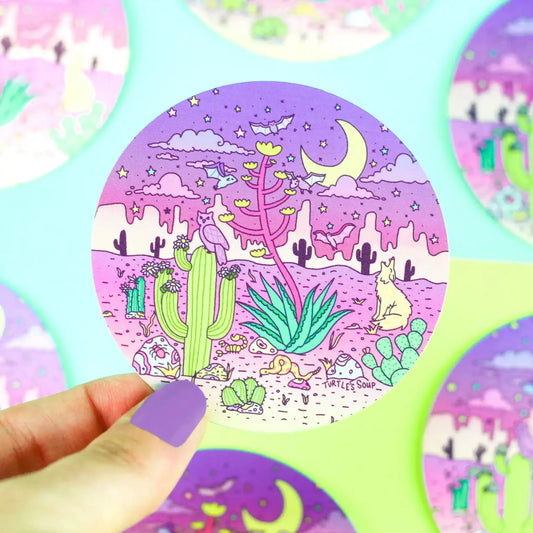 Dreamy Desertscape holographic vinyl sticker - Sticker