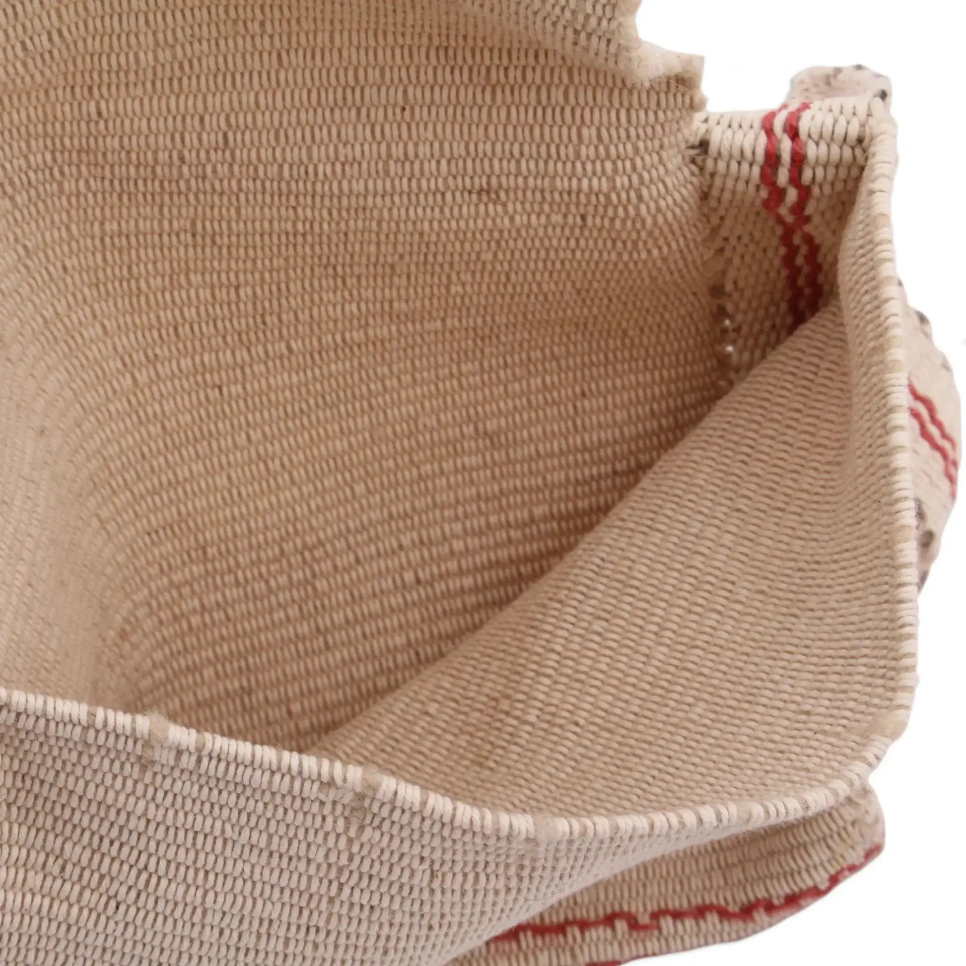 Handwoven Ecru Wool Shoulder Bag