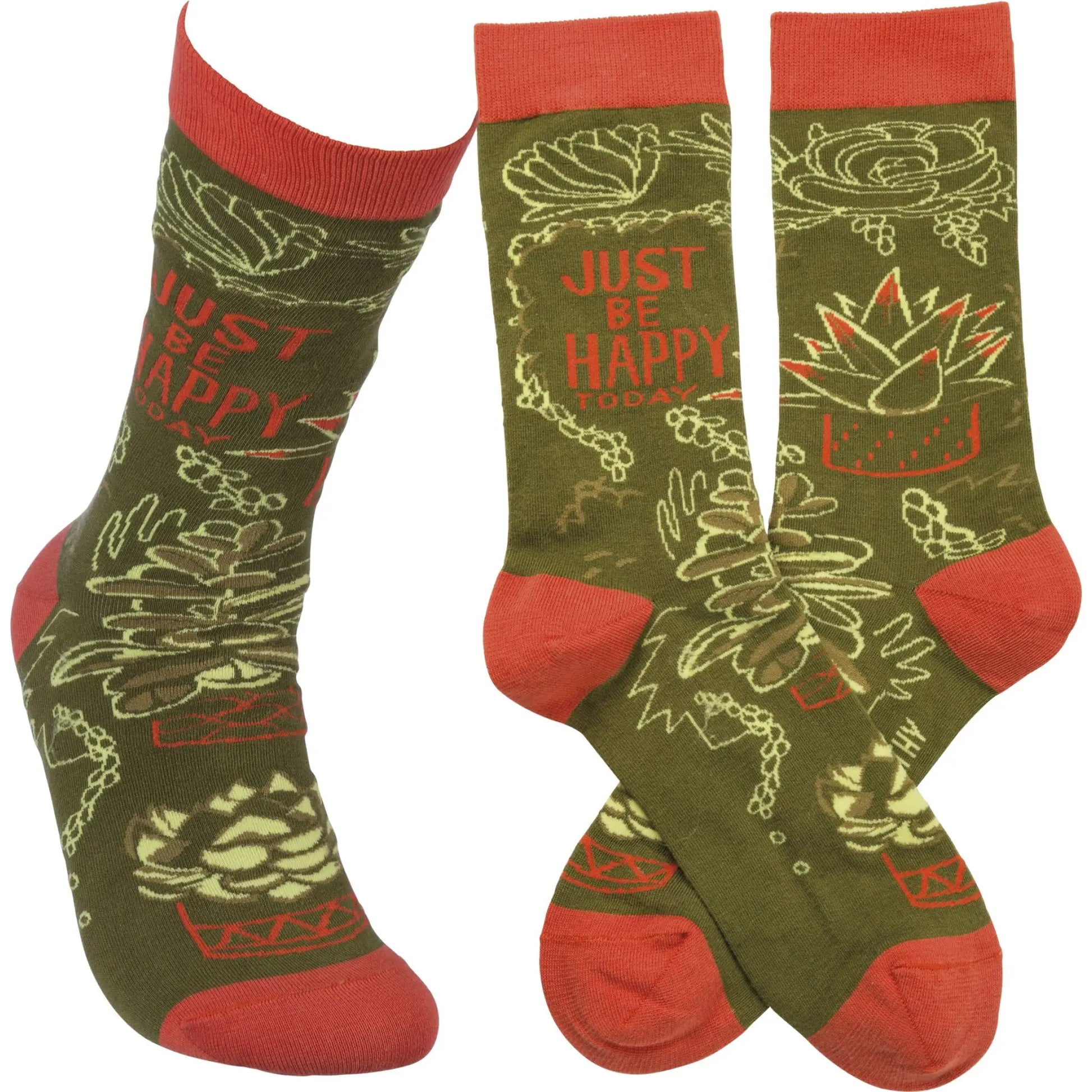 succulent socks Cactus Affinity - Just Be Happy Today