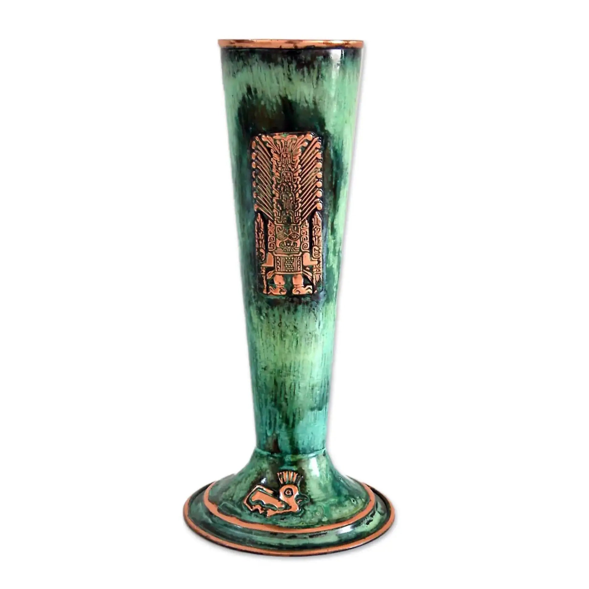 King’s Sacrifice - Copper and Bronze Tumi Vase - Art