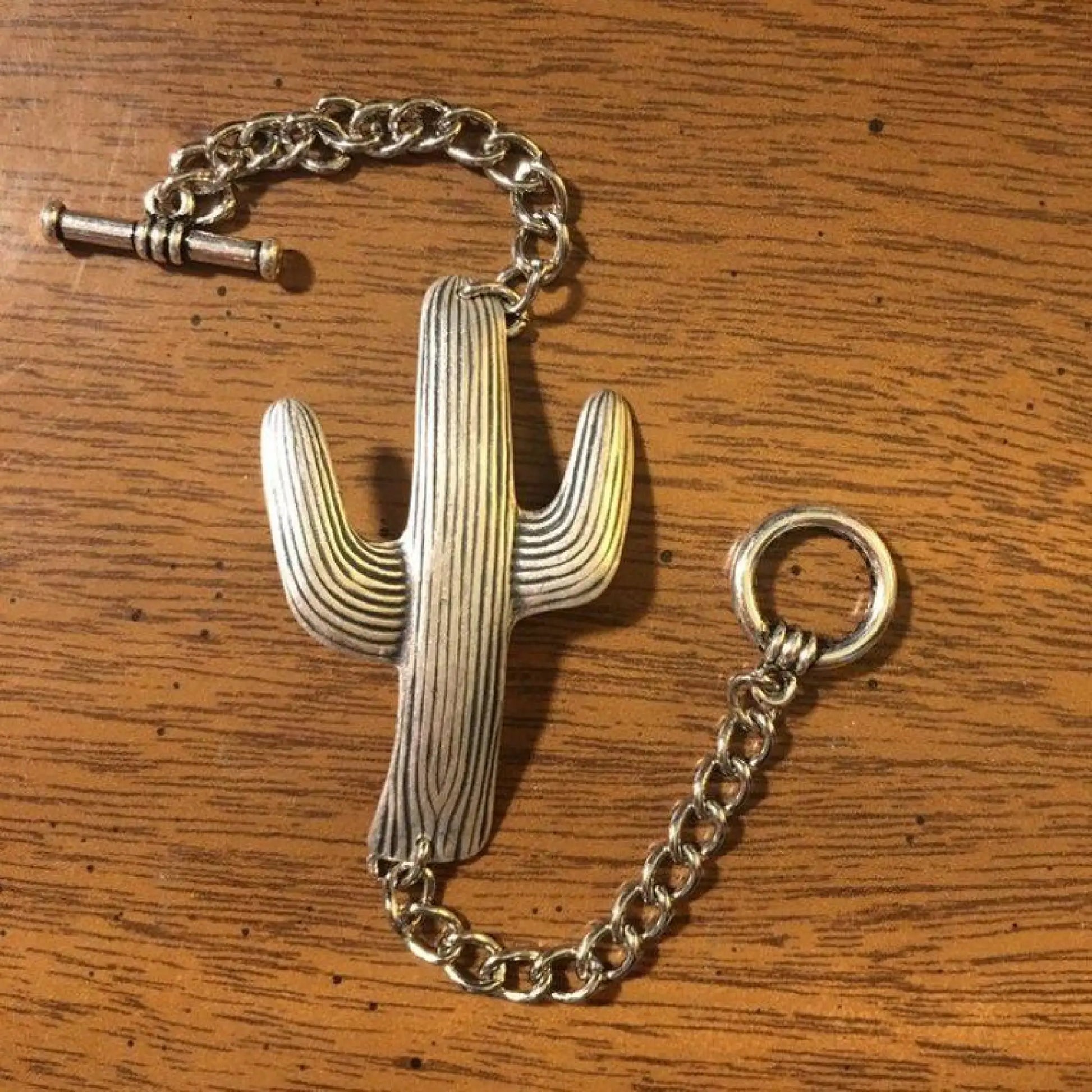 Large Silver Cactus Bracelet - Jewelry