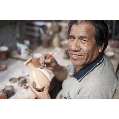 Legendary Mochica - Ceramic Peruvian Seated Warrior Vessel -