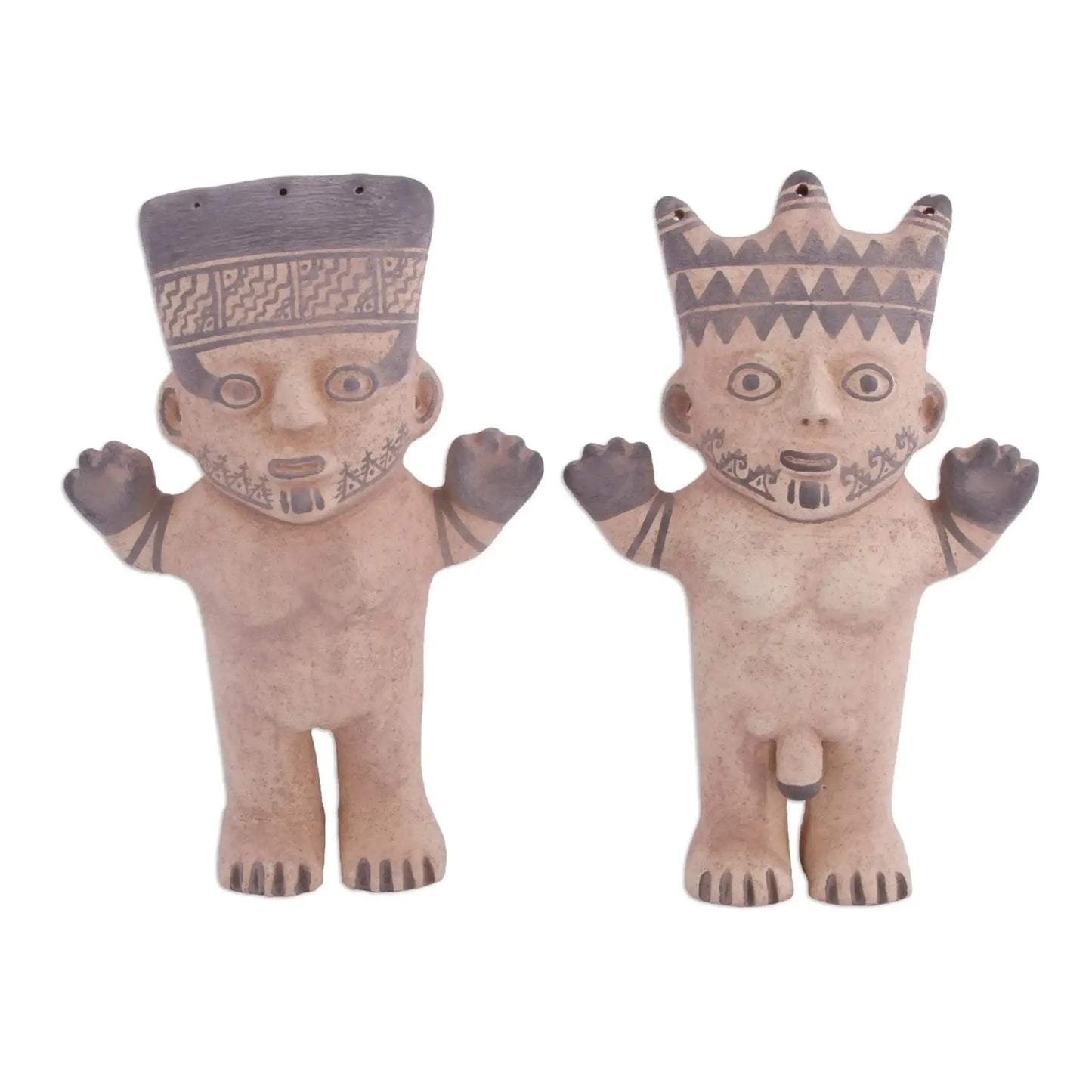 Male and Female Chancay Duality - Ceramic Replica Sculptures