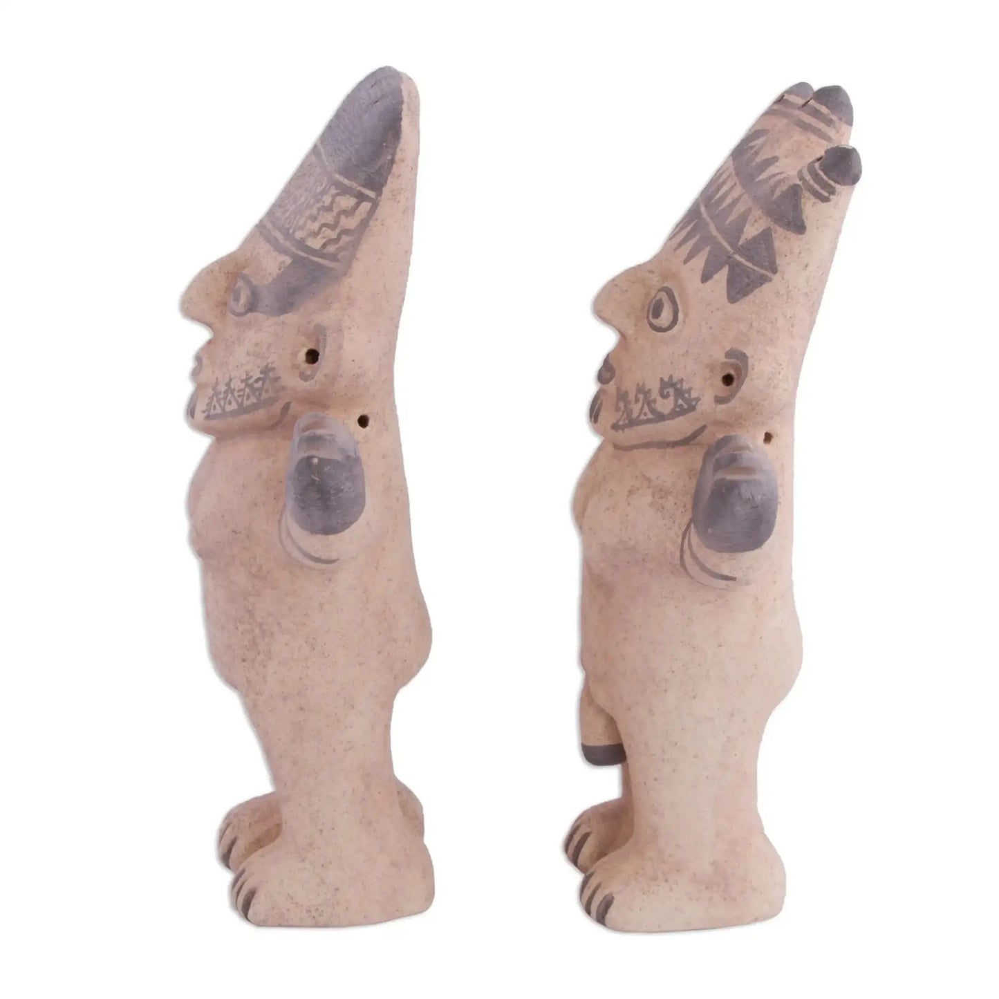 Male and Female Chancay Duality - Ceramic Replica Sculptures