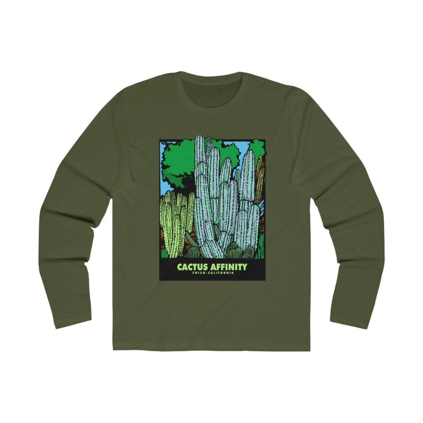 Men’s Long Sleeve Crew Tee - Chico - Solid Military Green /