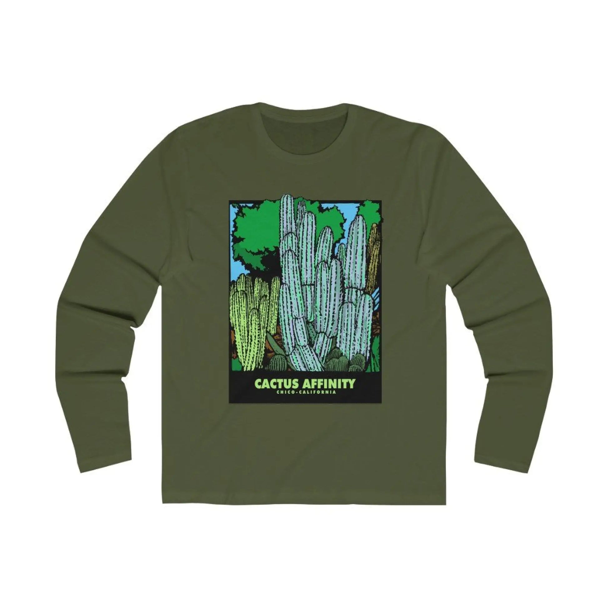 Men’s Long Sleeve Crew Tee - Chico - Solid Military Green /