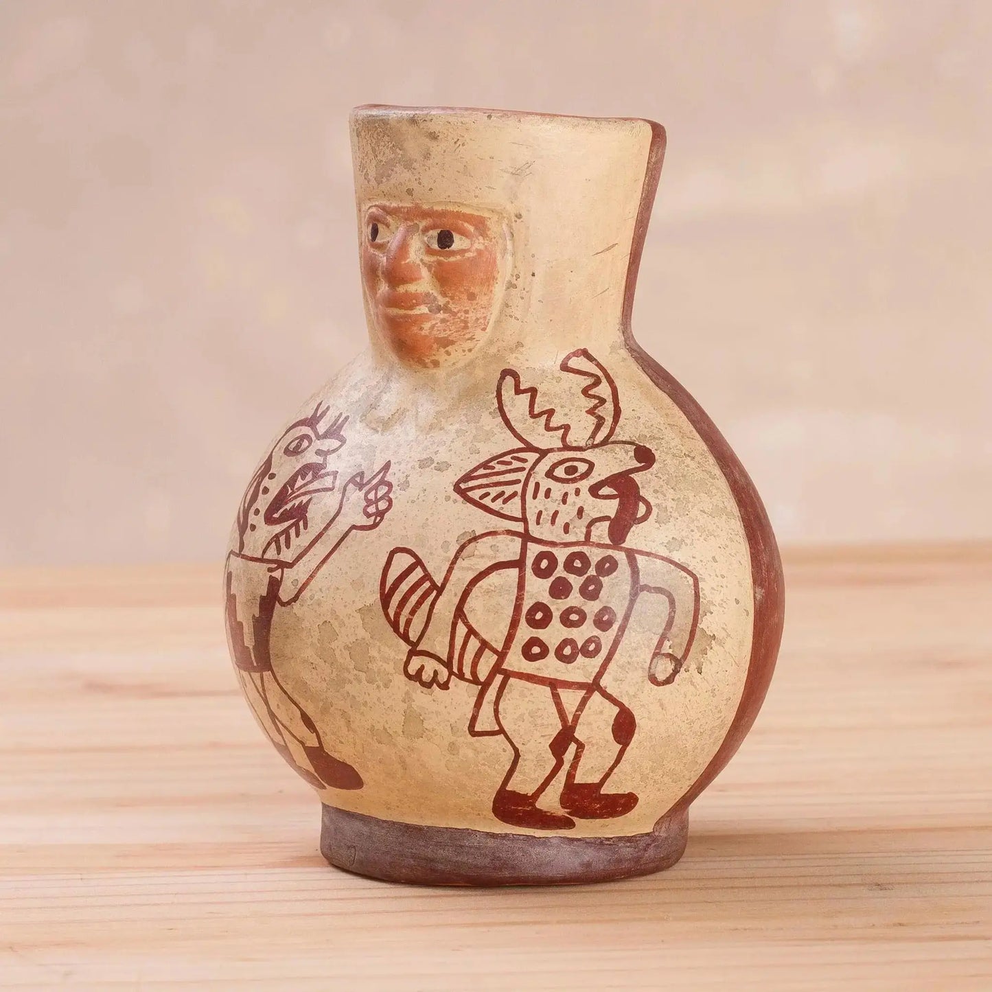 Moche Pot - Handcrafted Ceramic Decorative Vase from Peru -