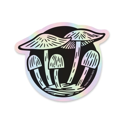 Mushroom Cluster Holographic Sticker