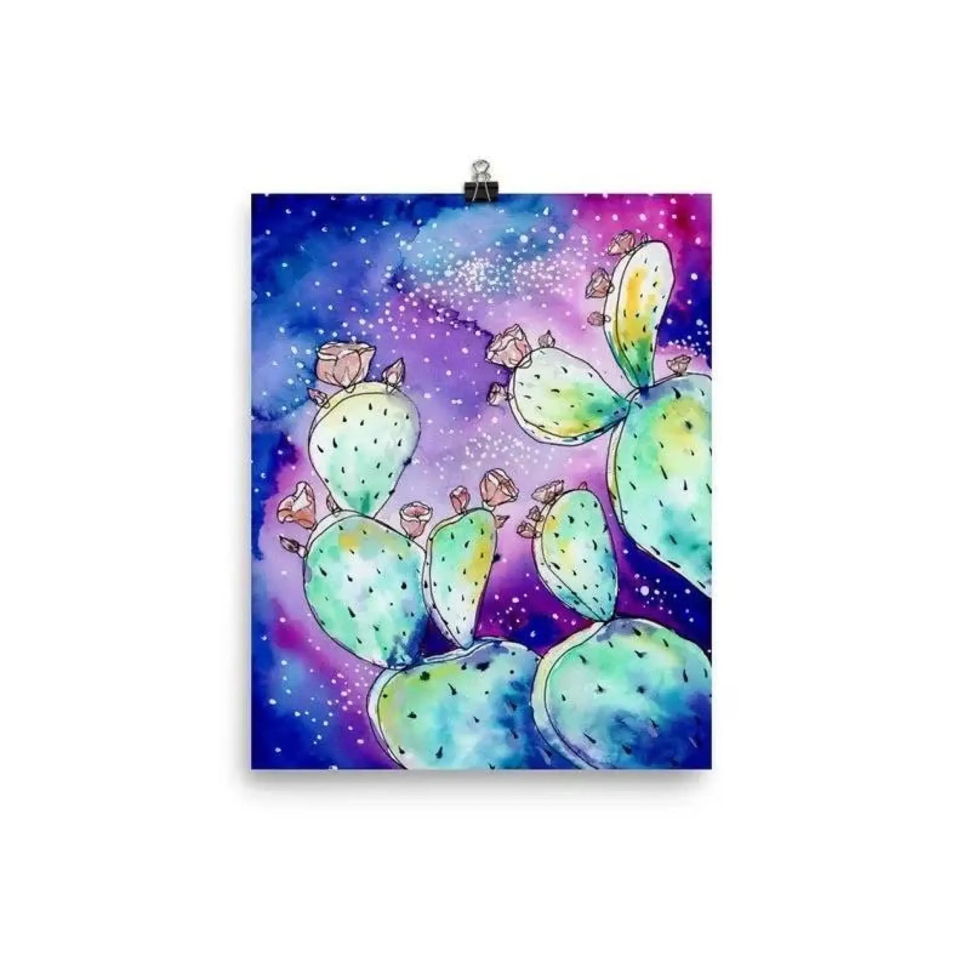 Opuntia Galaxy Watercolor Art Prints - 5 x 7 art print