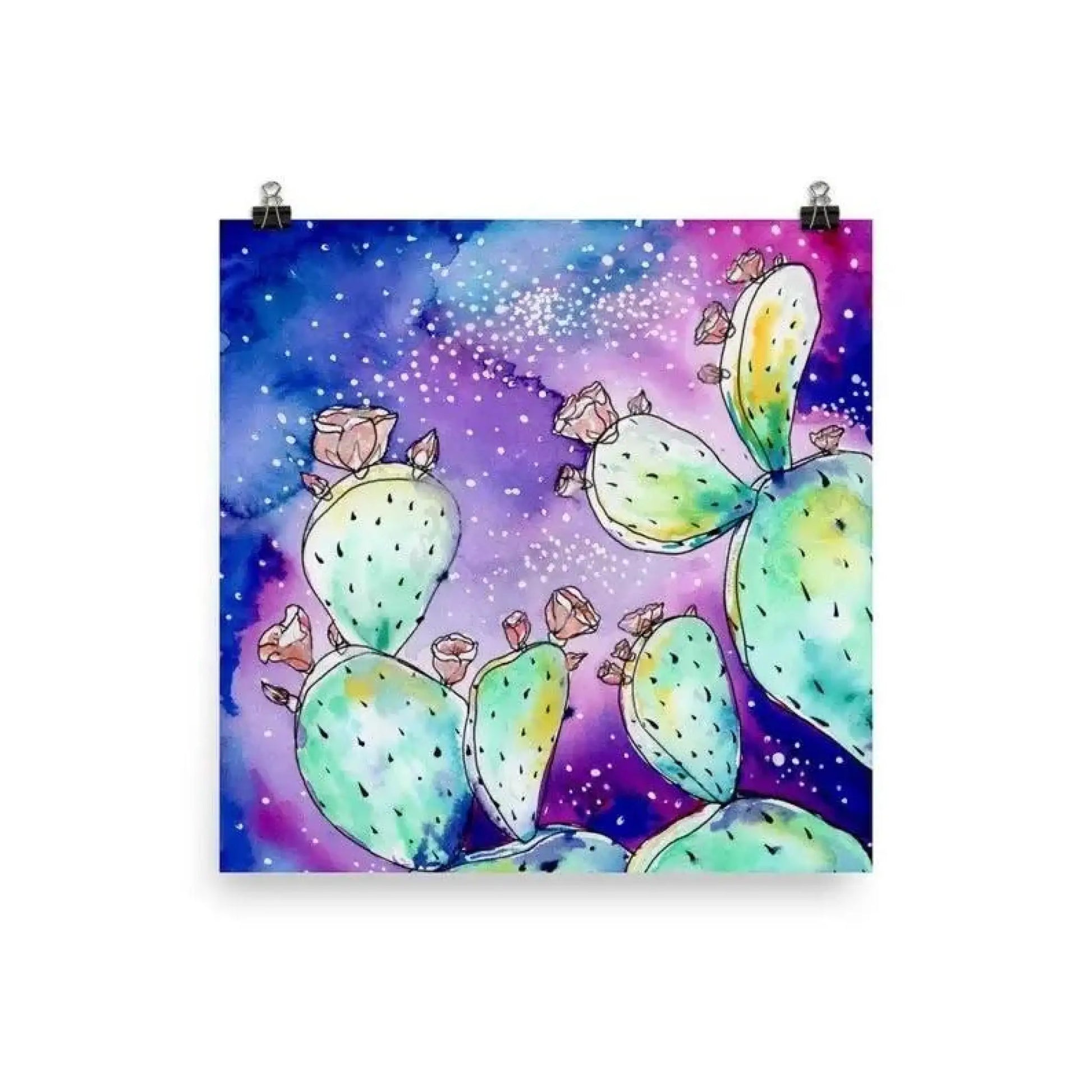 Opuntia Galaxy Watercolor Art Prints - 8.5 x 11 art print