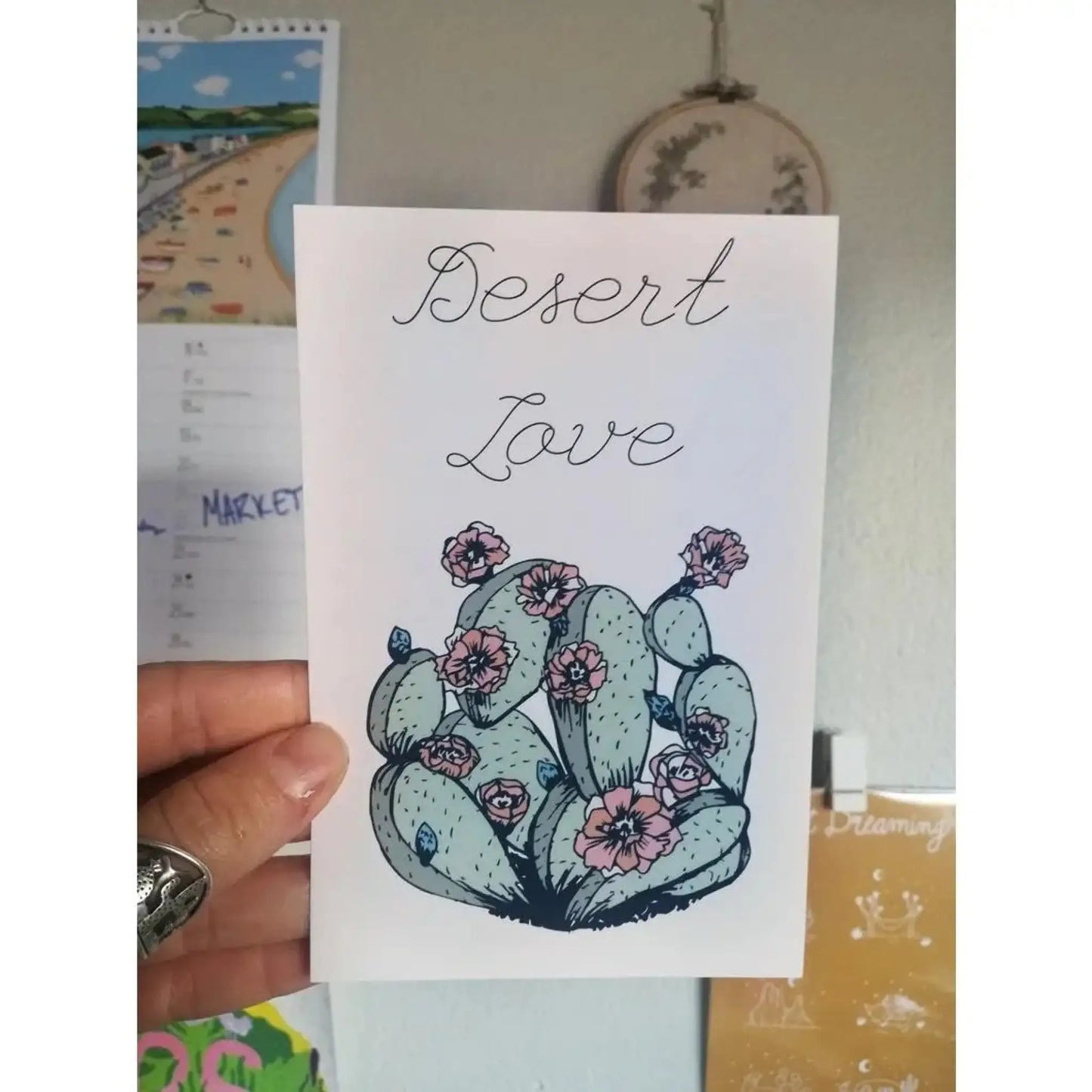 Pastel Desert Love Art Print - Postcard